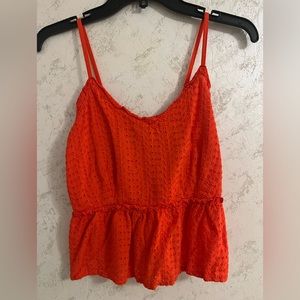 Sim & Sam Orange/Red detailed tank top blouse—Medium